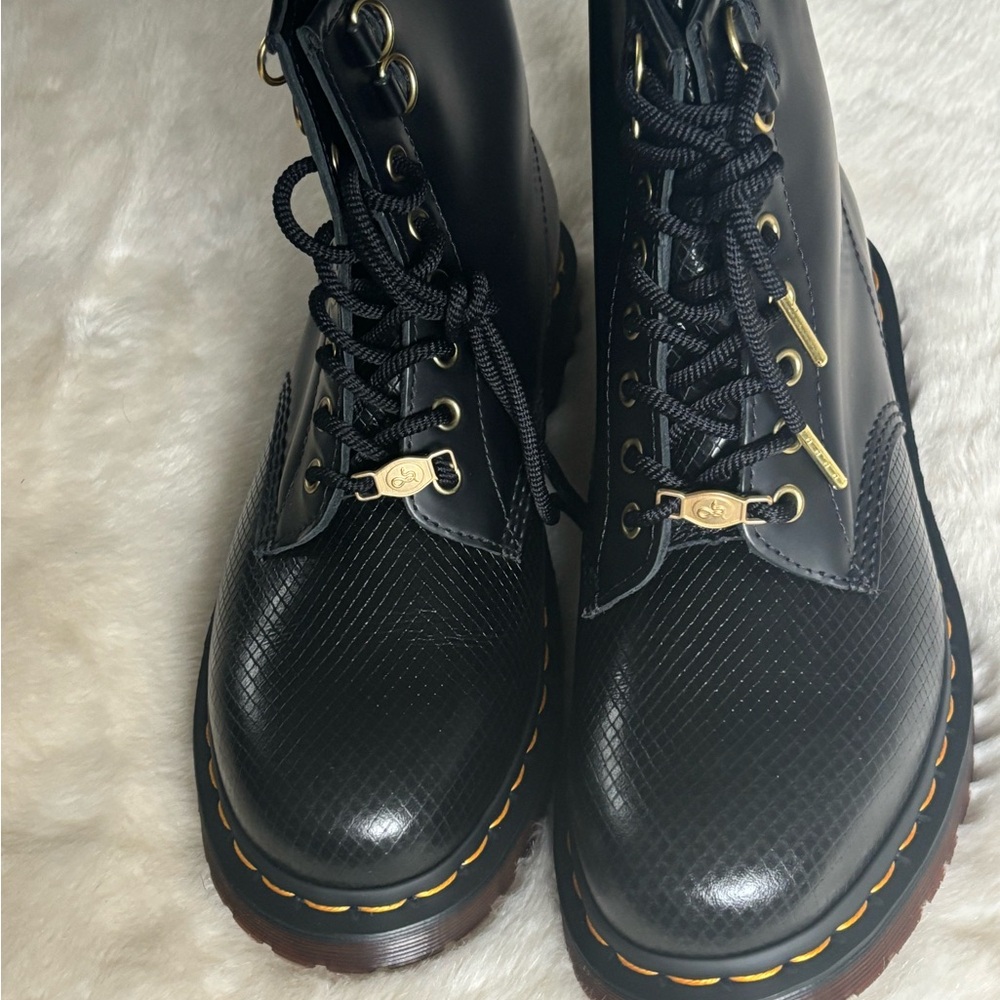Dr. Martens Black Leather Boots “Year of the Snake” special edition boots.